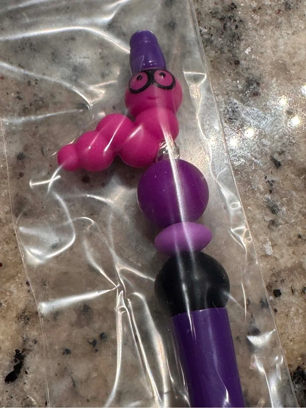 Book worm Purple & Pink Novelty Character Pen